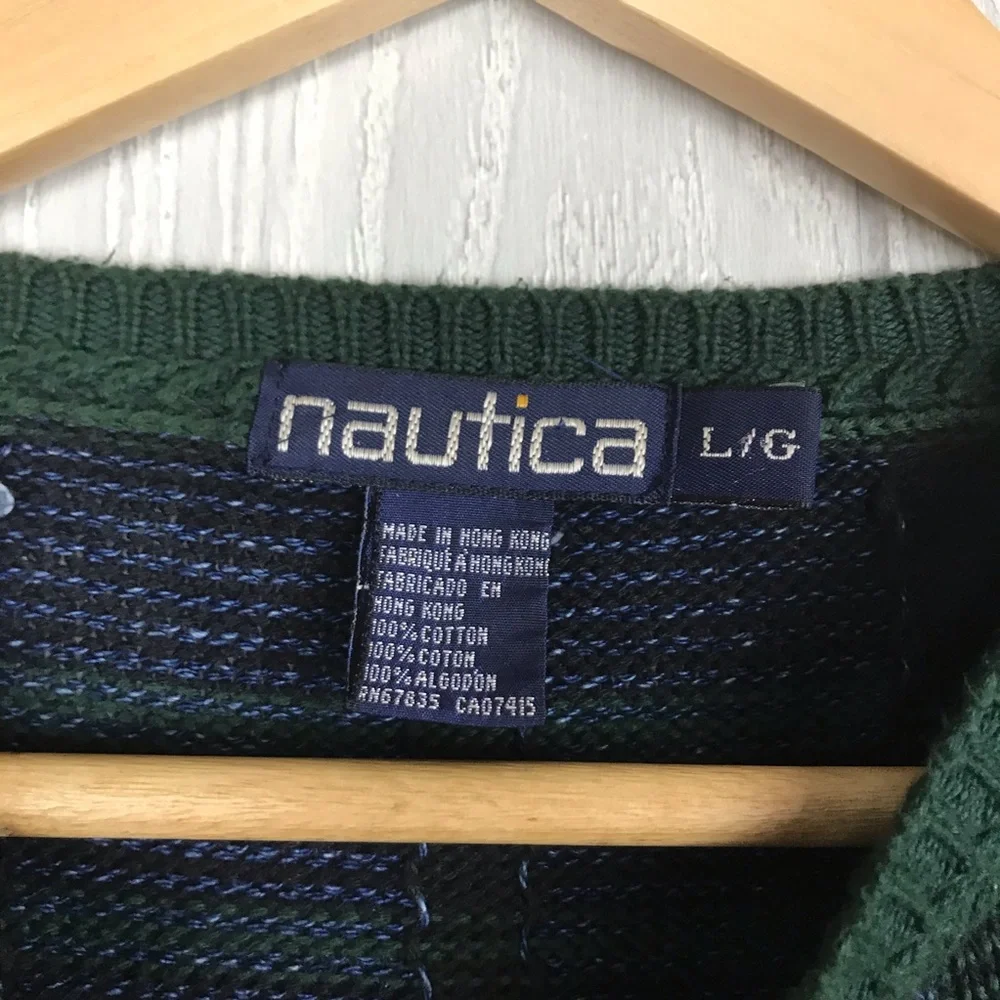 Vintage Nautica classic green and blue plaid sweater 90’s - Picture 5 of 5
